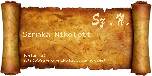 Szrnka Nikolett névjegykártya